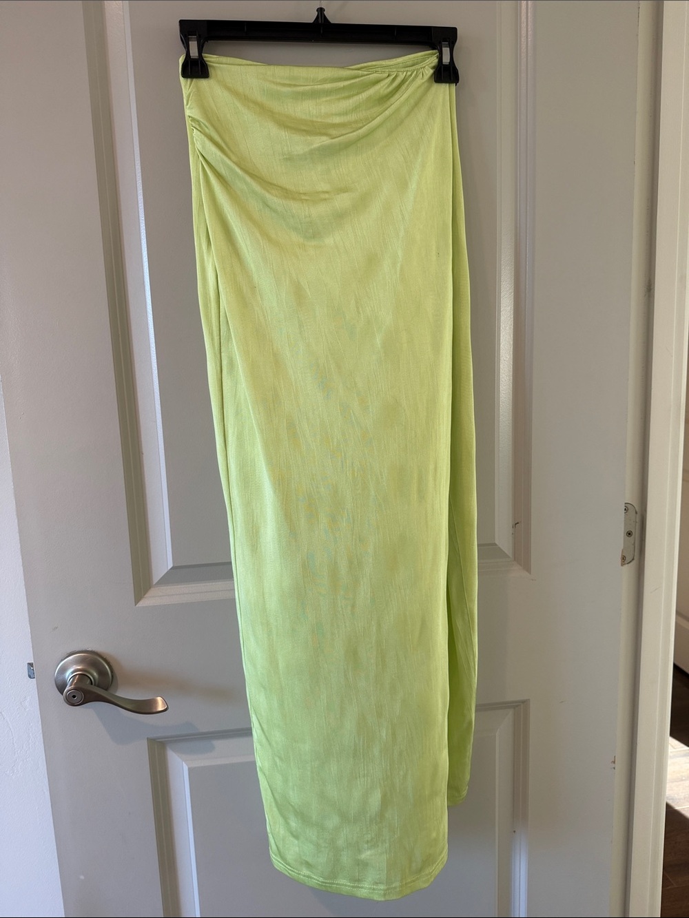 REVOLVE Lime Green Draped Maxi Skirt